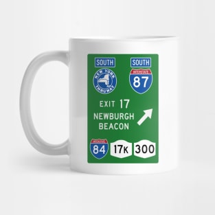 New York Thruway Southbound Exit 17: Newburgh Beacon Route I-84 Mug